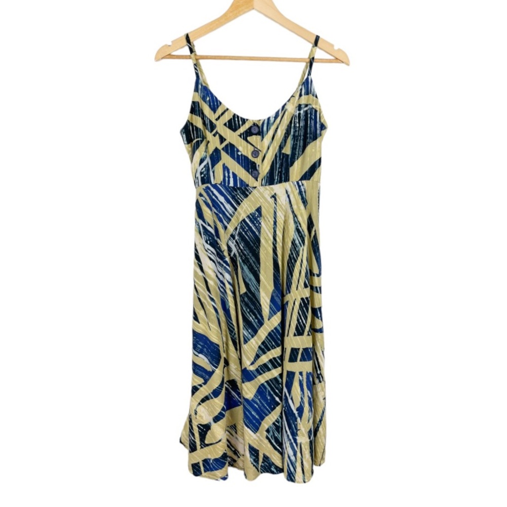 Jam’s World Wood Grove Blue Tan Sleeveless Dress Size Small - Picture 2 of 10